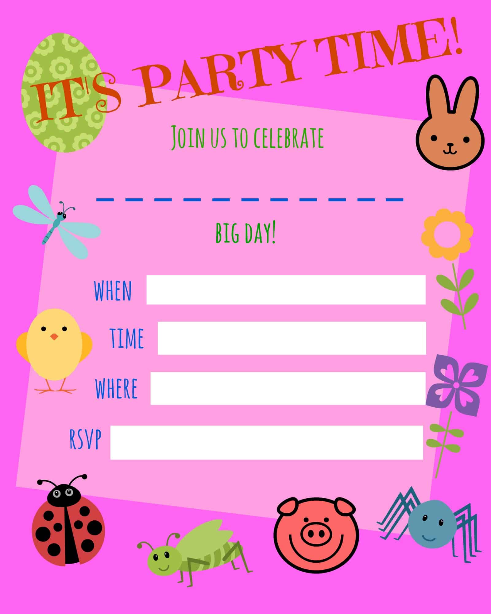 free printable birthday invitation templates free kids birthday